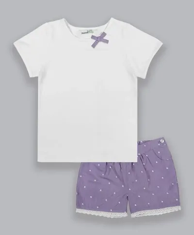 Girl's Cotton Top With Bottom Set