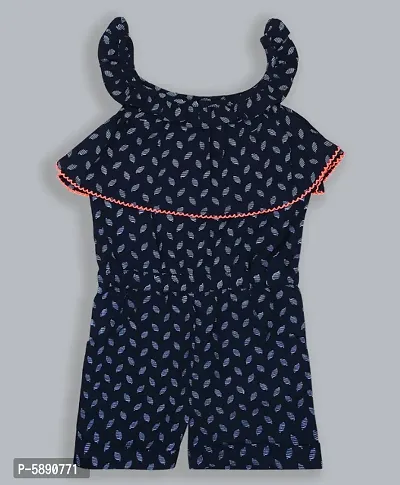 Printed cotton romper for girl's-thumb0