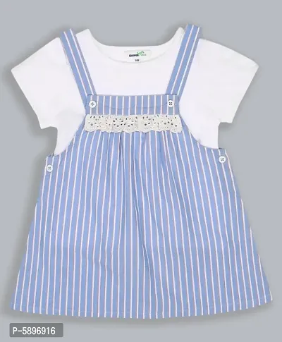 Trendy Cotton Embroidered Dungaree Set for Girl