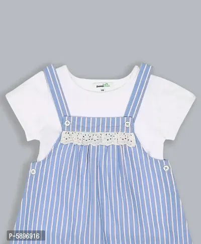 Trendy Cotton Embroidered Dungaree Set for Girl-thumb2