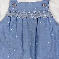 Trendy Cotton Embroidered Dungaree Set for Girl-thumb1
