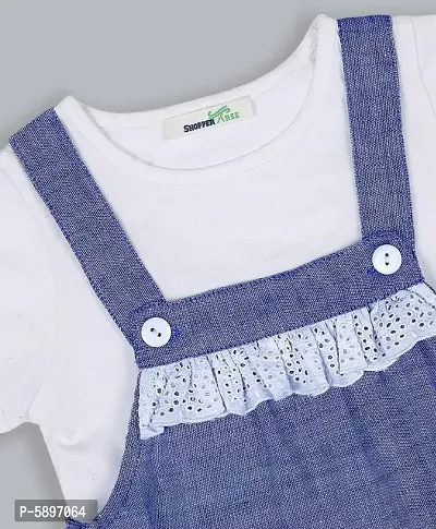 Trendy Polyester solid Dungaree set for girl-thumb2