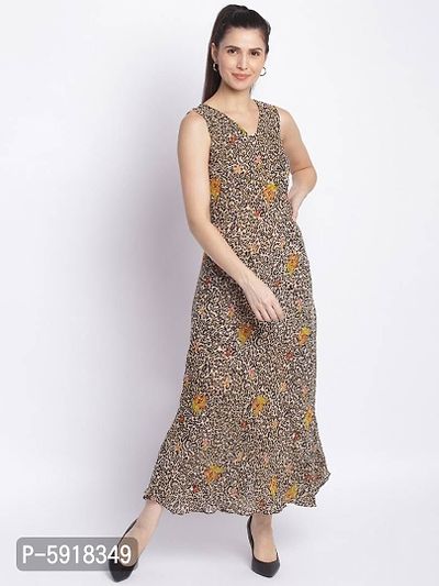 Trendy Attractive Georgette Maxi Length Fit And Flare Dress