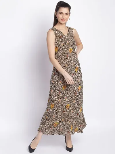 Trendy Attractive Georgette Maxi Length Fit And Flare Dress