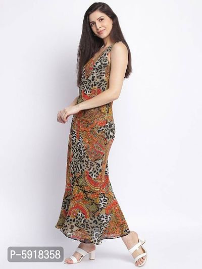 Trendy Attractive Georgette Maxi Length Fit And Flare Dress-thumb2