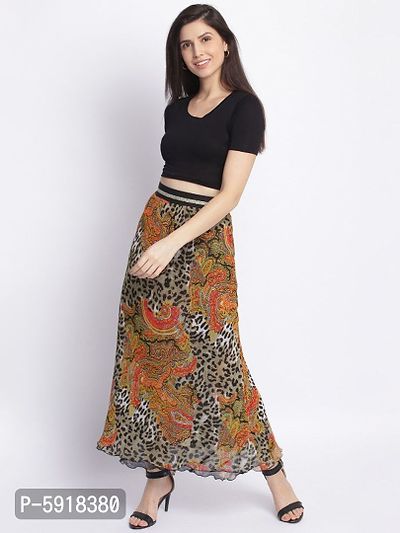 Multicolored reversible skirt for women's