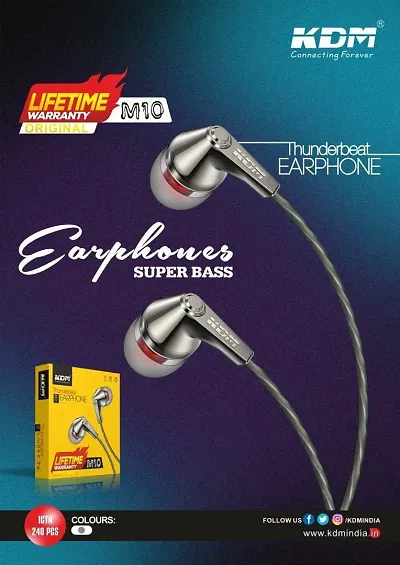 KDM Original M10 Hands-Free, Wired in-Ear Headphone Earphones with Microphone