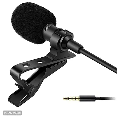 Dynamic Lapel Collar Mic Voice Recording Filter Microphone for Singing YouTube Smartphones, Black-thumb0