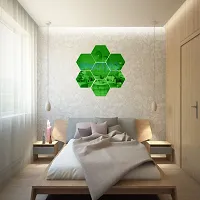 Spectro 7 Hexagon, Mirror Stickers for Wall, Hexagon Mirror Wall Stickers, Acrylic Mirror Wall Decor Sticker (Silver, Each Hexagon Size 121 Cm X 105-thumb2