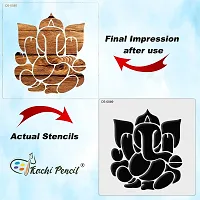 Kachi Pencil Ganesh Stencils for Art, Craft and Painting, Size 6x6 inch Reusable Stencil for Painting, Fabric, Glass, Wall Painting, and Craft Painting-thumb3