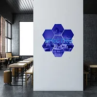 Spectro 7 Hexagon, Mirror Stickers for Wall, Hexagon Mirror Wall Stickers, Acrylic Mirror Wall Decor Sticker (Silver, Each Hexagon Size 121 Cm X 105-thumb1