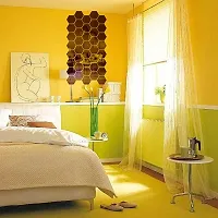 Spectro 40 Hexagon Mirror Wall Stickers, Mirror Stickers for Wall with 10 Butterflies Color : Copper-thumb3