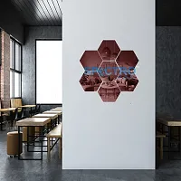 Spectro 7 Hexagon, Mirror Stickers for Wall, Hexagon Mirror Wall Stickers, Acrylic Mirror Wall Decor Sticker (Silver, Each Hexagon Size 121 Cm X 105-thumb1