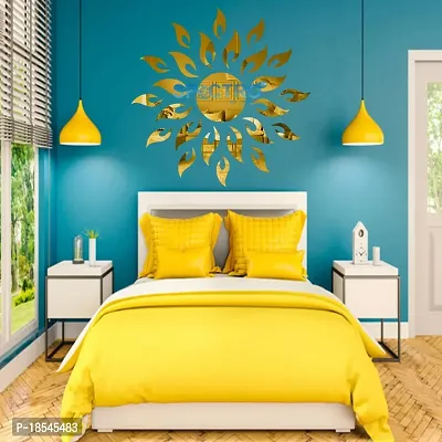 Spectro Sun (Large Size 2 Feet), Mirror Stickers for Wall, Acrylic Mirror Wall Decor Sticker, Wall Mirror Stickers, Wall Stickers for Hall Room, Bed Room, Kitchen. Color : Golden-thumb4