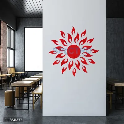 Spectro Sun (Large Size 2 Feet), Mirror Stickers for Wall, Acrylic Mirror Wall Decor Sticker, Wall Mirror Stickers, Wall Stickers for Hall Room, Bed Room, Kitchen. Color : Red-thumb2