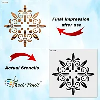 Kachi Pencil Mandala Art Rangoli Craft Stencil for Art and Painting, Size 6x6 inch Reusable Stencil for Painting, Fabric, Glass, Wall Painting, and Craft Painting-thumb3