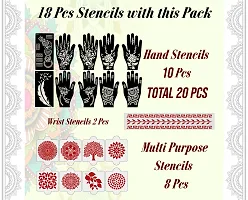 Ivana's Set of 20 Pcs Combo Pack, Reusable Mehandi Ke Chhape Latest Mehandi Design Stencils for Girls, Women, Kids  Teen, D-2379-thumb3