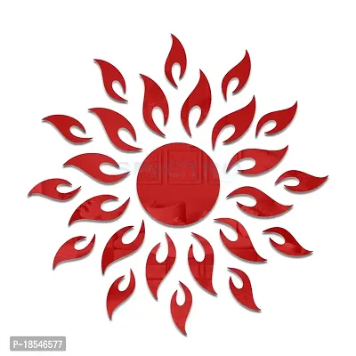 Spectro Sun (Large Size 2 Feet), Mirror Stickers for Wall, Acrylic Mirror Wall Decor Sticker, Wall Mirror Stickers, Wall Stickers for Hall Room, Bed Room, Kitchen. Color : Red