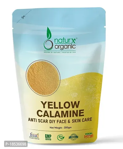 Naturx Organic Yellow Calamine (Scar Specialis) Ingridients Zinc Oxide, Fenugreek, Allium Cepa, Multani Mitti  Turmeric Powder, 200 Gram (7 oz)-thumb0