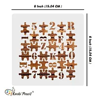 Kachi Pencil Puzzle with Numbers Craft Stencil for Art and Painting, Size 6 x 6 inch Reusable Stencil for Painting, Fabric, Glass, Wall Painting, and Craft Painting-thumb4