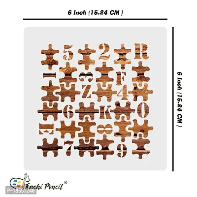 Kachi Pencil Puzzle with Numbers Craft Stencil for Art and Painting, Size 6 x 6 inch Reusable Stencil for Painting, Fabric, Glass, Wall Painting, and Craft Painting-thumb5