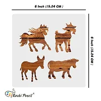 Kachi Pencil Animals Craft Stencil for Art and Painting, Size 6x6 inch Reusable Stencil for Painting, Fabric, Glass, Wall Painting, and Craft Painting-thumb4