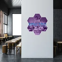 Spectro 7 Hexagon, Mirror Stickers for Wall, Hexagon Mirror Wall Stickers, Acrylic Mirror Wall Decor Sticker (Silver, Each Hexagon Size 121 Cm X 105-thumb1