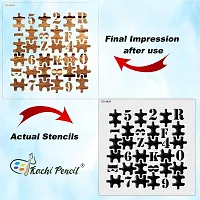 Kachi Pencil Puzzle with Numbers Craft Stencil for Art and Painting, Size 6 x 6 inch Reusable Stencil for Painting, Fabric, Glass, Wall Painting, and Craft Painting-thumb3