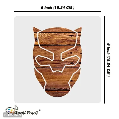 Kachi Pencil Black Panther Stencils for Art and Craft Painting, Size 6 x 6 inch Reusable Stencil for Painting, Fabric, Glass, Wall Painting, and Craft Painting-thumb5