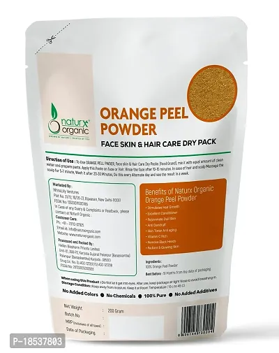 Naturx Organic Orange Peel Powder, 100% Pure Organic Orange Peel Powder For Face Skin Whitening, Face Skin  Hair Care Dry Packs 200 Gram (7 oz)-thumb2