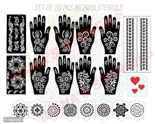 Henna Temporary Mehndi Tattoo Stencils Glitter Hand Template Sticker Body  Art | eBay