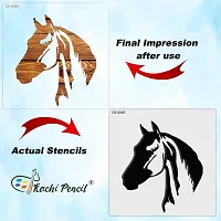 Kachi Pencil Horse Stencils for Art and Craft Painting, Size 6x6 inch Reusable Stencil for Painting, Fabric, Glass, Wall Painting, and Craft Painting-thumb3