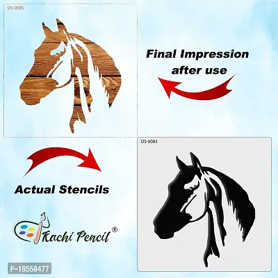 Kachi Pencil Horse Stencils for Art and Craft Painting, Size 6x6 inch Reusable Stencil for Painting, Fabric, Glass, Wall Painting, and Craft Painting-thumb4