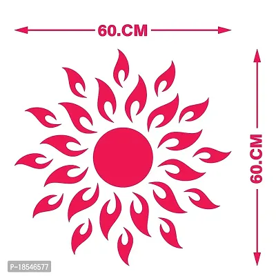 Spectro Sun (Large Size 2 Feet), Mirror Stickers for Wall, Acrylic Mirror Wall Decor Sticker, Wall Mirror Stickers, Wall Stickers for Hall Room, Bed Room, Kitchen. Color : Red-thumb5