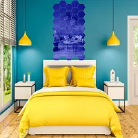 Spectro 40 Hexagon Mirror Wall Stickers, Mirror Stickers for Wall with 10 Butterflies Color : Blue-thumb3
