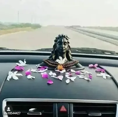 DEQUERA? gt; Adiyogi Shiva Statue for Car Dashboard, Pooja  Gift, Mahadev Murti Idol, Polyresin, (Black)-thumb2