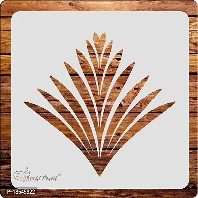 Kachi Pencil Grass Pattern Craft Stencil for Art and Painting, Size 6 x 6 inch Reusable Stencil for Painting, Fabric, Glass, Wall Painting, and Craft Painting