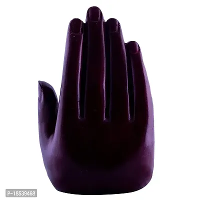 DEQUERA? gt; Handcrafted Palm Buddha Polyresin Showpiece for Home Decor, Diwali Gifts, Office, Study Table ((Maroon)-thumb5