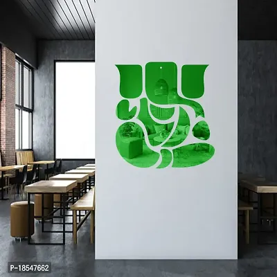 Spectro Ganesha (Size 23 cm x 25 cm), Mirror Stickers for Wall, Acrylic Mirror Wall Decor Sticker, Wall Mirror Stickers, Acrylic Stickers, Wall Stickers for Hall Room, Bed Room, Kitchen. Color : Green-thumb2