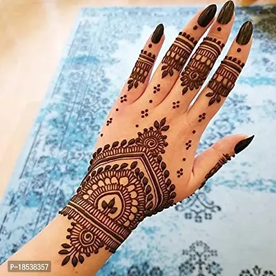 Ivana's Heena Mehandi Tatto Stencil Set for | Hand | Body | Fingure | Face | Heena Art Temporary Tatto for Kids, Girls  Women, Design - Tatto-3, Black, M-thumb4