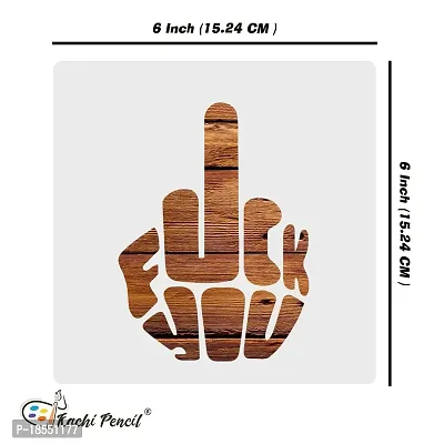 Kachi Pencil Fuuck You Craft Stencil for Art and Painting, Size 6 x 6 inch Reusable Stencil for Painting, Fabric, Glass, Wall Painting, and Craft Painting-thumb5