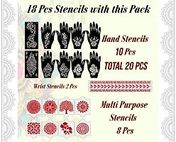 Ivana's Set of 20 Pcs Combo Pack, Reusable Mehandi Design Sticker Stencils for Both Hand | Mehandi Stickers for Hand | Quick and Easy to Use, for Girls, Women, Kids  Teen, D-2263-thumb3