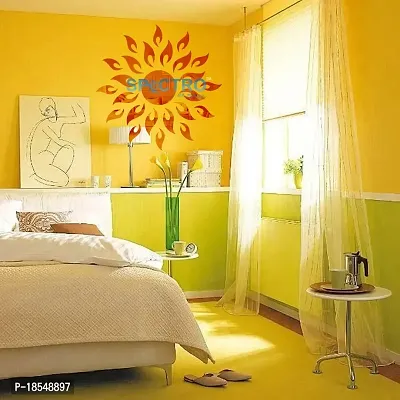 Spectro Sun (Large Size 2 Feet), Mirror Stickers for Wall, Acrylic Mirror Wall Decor Sticker, Wall Mirror Stickers, Wall Stickers for Hall Room, Bed Room, Kitchen. Color : Orange-thumb4