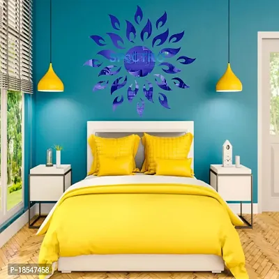 Spectro Sun (Large Size 2 Feet), Mirror Stickers for Wall, Acrylic Mirror Wall Decor Sticker, Wall Mirror Stickers, Wall Stickers for Hall Room, Bed Room, Kitchen. Color : Blue-thumb4