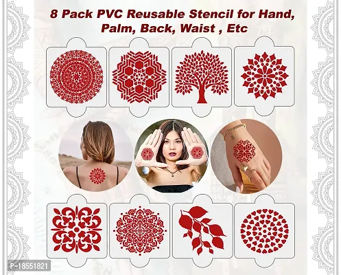 Ivana's Set of 20 Pcs Combo Pack, Reusable Mehandi Design Sticker Stencils for Both Hand | Mehandi Stickers for Hand | Quick and Easy to Use, for Girls, Women, Kids  Teen, D-2263-thumb3