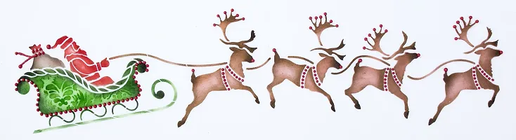 Santa's Sleigh and Reindeer by Designer Stencils-thumb1