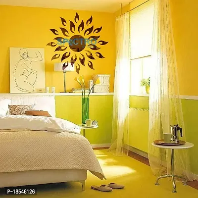 Spectro Sun (Large Size 2 Feet), Mirror Stickers for Wall, Acrylic Mirror Wall Decor Sticker, Wall Mirror Stickers, Wall Stickers for Hall Room, Bed Room, Kitchen. Color : Copper-thumb4