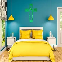 Spectro Jesus Cross (Pack of 1), Mirror Stickers for Wall, Acrylic Mirror Wall Decor Sticker, Wall Mirror Stickers, Acrylic Stickers, Wall Stickers for Hall Room, Bed Room, Kitchen. Color : Green-thumb3