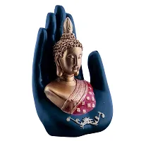 IVANA'S Craft Handcrafted Palm Buddha || Made by Poly Resin || Showpiece for Home D?cor || Diwali Gifts | Office | Study Table | Color - Red and Golden with Deep Green Hand-thumb1