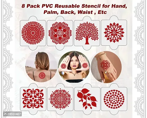 Ivana's Set of 20 Pcs Combo Pack, Reusable Mehandi Ke Sticker Latest Mehandi Design Stencils for Girls, Women, Kids  Teen, D-2066-thumb3